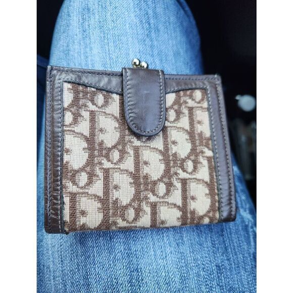 Christian Dior Brown Trotter Print Vintage Wallet and Coin Purse - Picture 2 of 14